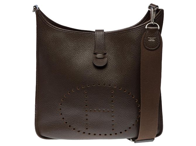 Hermès HERMES Evelyne Bag in Brown Leather - 101349