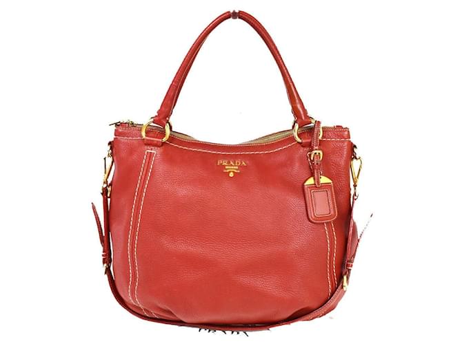 Prada Vitello Rosso Pelle  ref.1012407