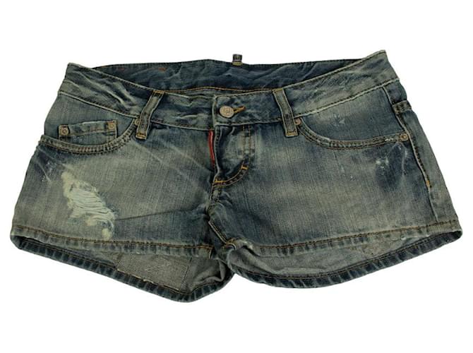 Dsquared2 Dsquared 2 D2 Blaue Distressed-Denim-Jeans-Shorts, Hosen, Hosengröße 42 John  ref.1012427
