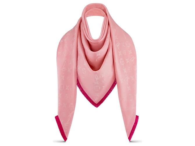 Louis Vuitton LV So Soft Monogram shawl new Pink Silk  ref.1012464
