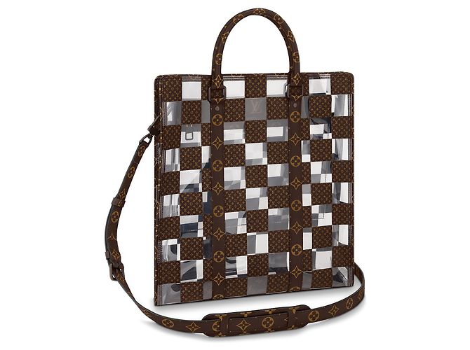 Louis Vuitton Sac Plat Monogram Chess Lona Marrom