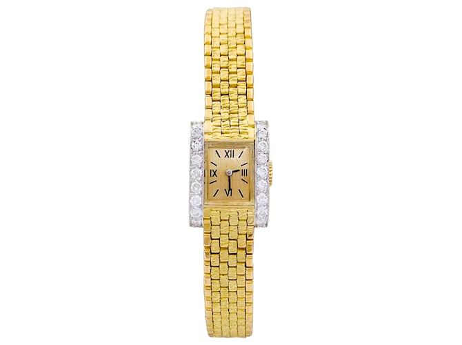 Autre Marque André Col Vintage-Uhr, gelbes Gold, Platin, Diamanten.  ref.1012514