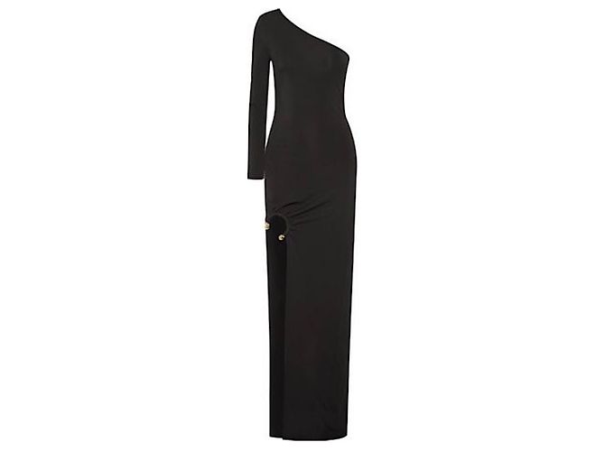 Haney Tracee Split Side Black Maxi Dress Gown