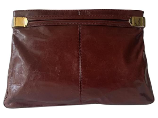 Rodo Clutch bags Dark red Gold hardware Leather  ref.1012579