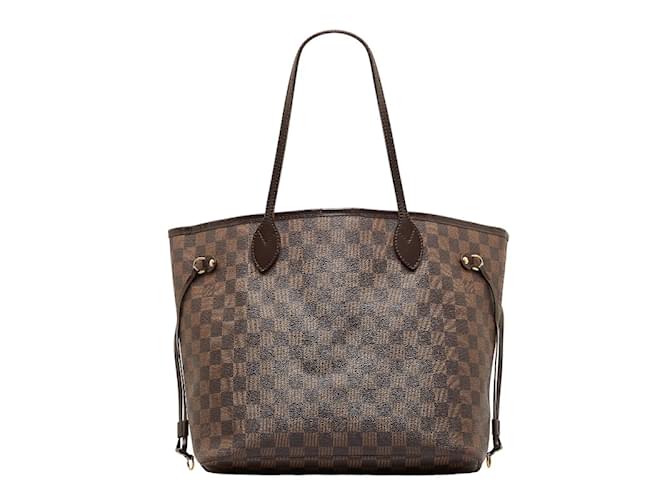 Louis Vuitton Neverfull mm Damier Ebene Tote Bag Brown