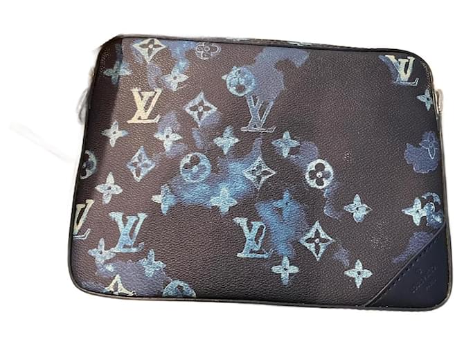 Sofia Coppola Louis Vuitton trio messenger bag water colour blue Leather  ref.1012698