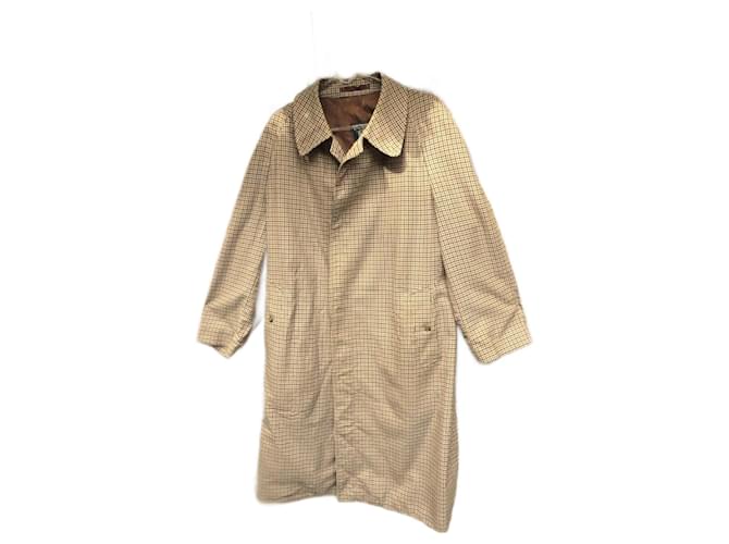 Vintage-Mantel aus Burberry-Tweed, Taille 54 Braun  ref.1012702