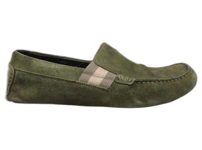 Mocassins Gucci Vert Olive Daims 42