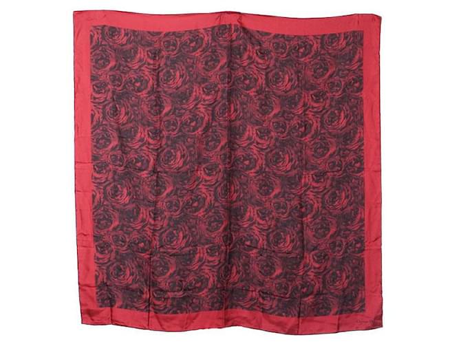 Dior sciarpe Nero Rosso Seta  ref.1012720