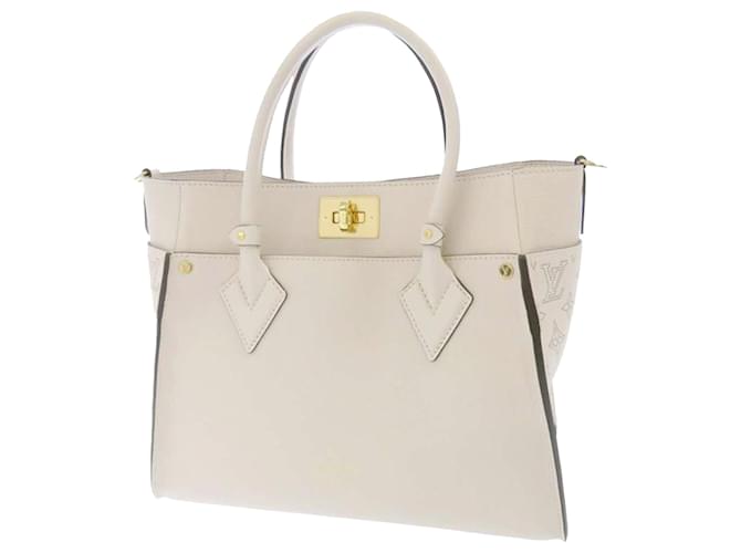 Louis Vuitton Beige Mahina Lather On My Side MM Tote Bag Louis