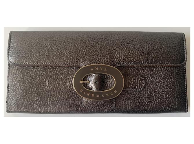 Anya Hindmarch Clutch-Taschen Bronze Leder  ref.1013054