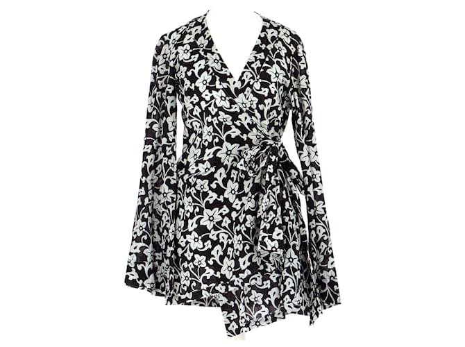 Diane Von Furstenberg Wrap blouse Black Cotton  ref.1013087