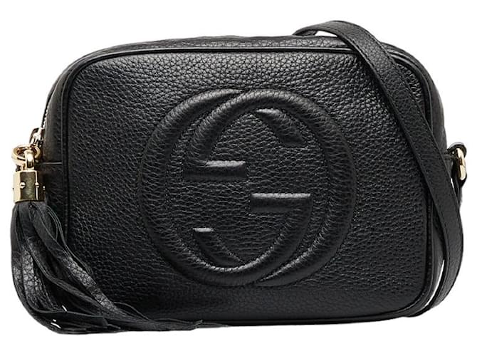 Gucci Pebbled Calfskin Small Soho Top Handle Black Bag