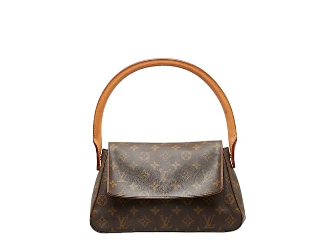 LOUIS VUITTON Shoulder Bag Monogram Mini Looping M51147 Brown