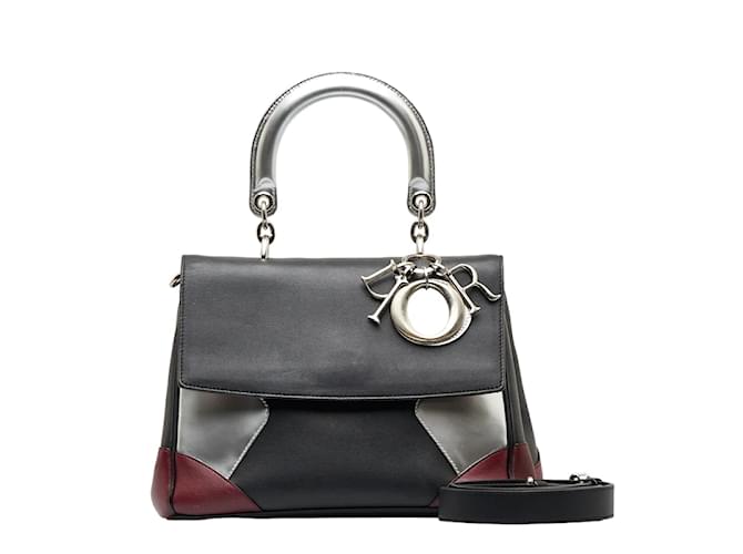 Leather Tricolor Be Dior Flap Bag Black Pony-style calfskin  ref.1013146