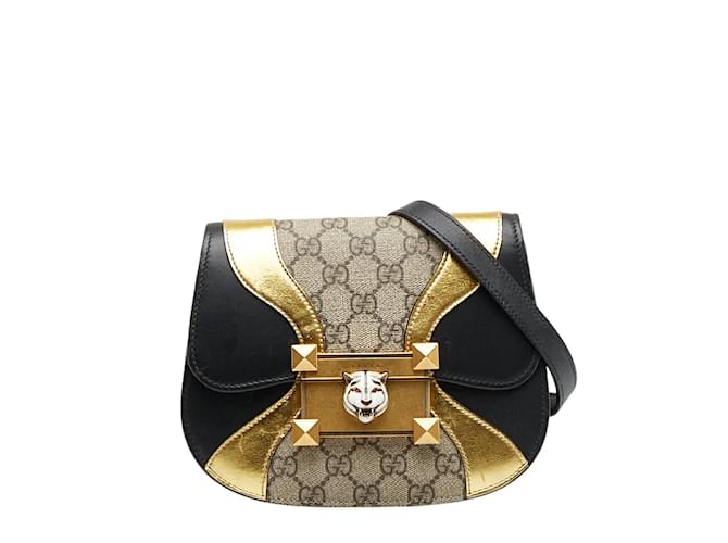 Gucci Petit sac à bandoulière GG Supreme Osiride 500781 Toile Noir  ref.1013155