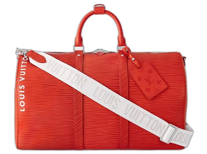 Louis Vuitton LV Keepall Epi rosso nuovo Pelle  ref.1013329