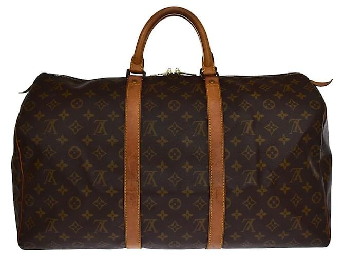 Louis Vuitton Keepall 50 Brown Cloth  ref.1013369