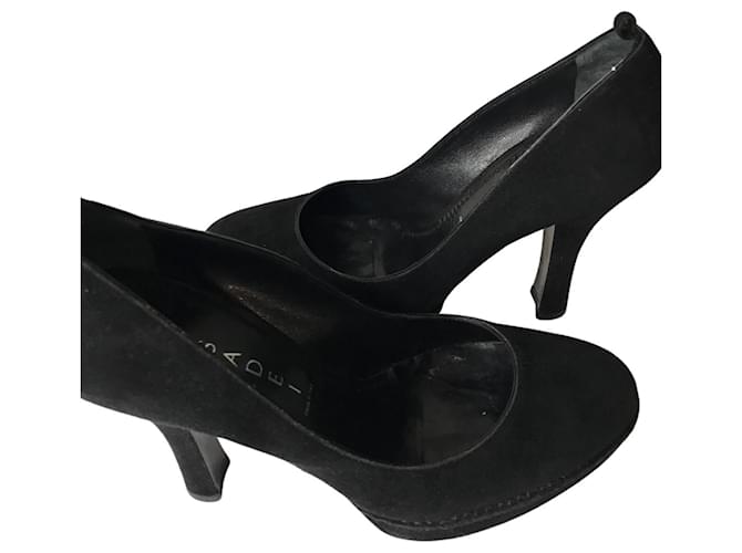 Sapatos de camurça Casadei Preto Couro  ref.1013397