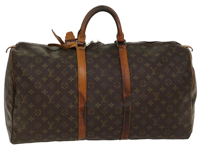 Louis Vuitton Monograma Keepall 55 Boston Bag M41424 Autenticação de LV 48789 Lona  ref.1013419