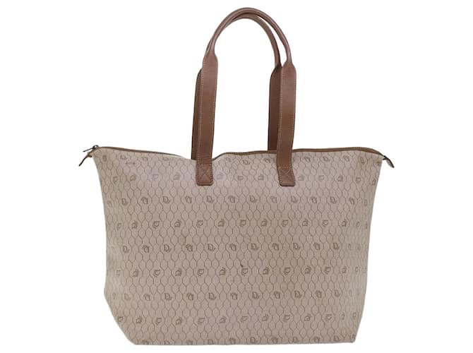 Christian Dior Panarea Tote Bag Coated Canvas White Auth rd1228