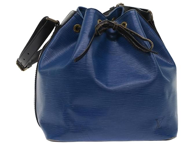 LOUIS VUITTON Epi Petit Noe Shoulder Bag Bicolor Black Blue M44152 auth 48974 Leather  ref.1013484