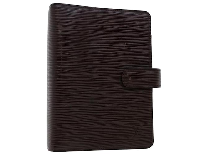 LOUIS VUITTON Epi Agenda MM Day Planner Cover Mocha R2004D LV Auth 49124 Leather  ref.1013498