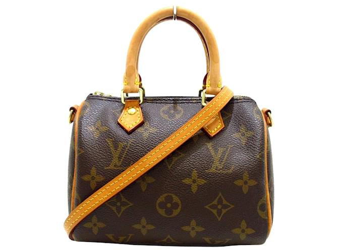 Louis Vuitton Nano Speedy Monogram Canvas Brown in Coated Canvas