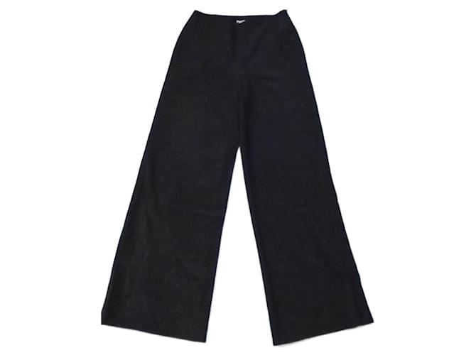 Cambon Chanel calça, leggings Preto Poliéster Lã Elastano  ref.1013651