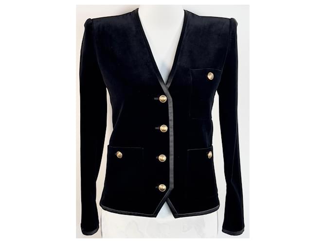 Yves Saint Laurent black velvet jacket  ref.1013697