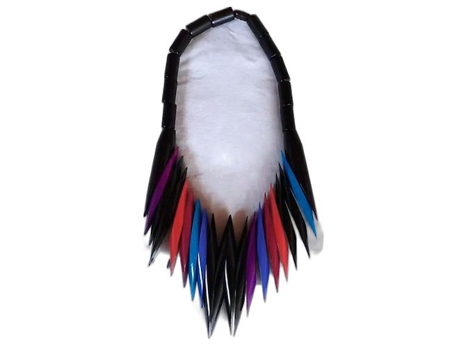 Autre Marque Collana Isadora Paris Vesuvio Nera Galalithe Nero