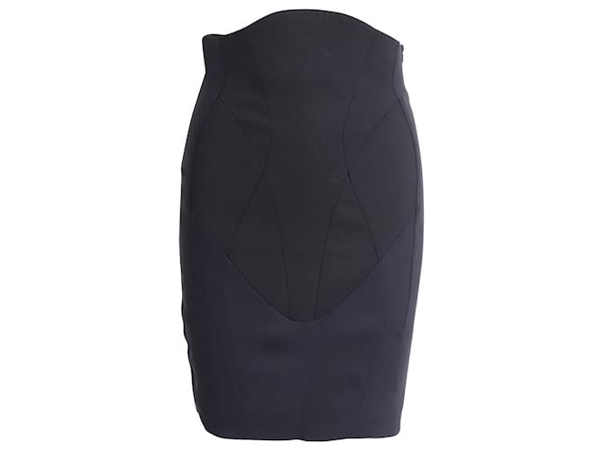 Autre Marque Antonio Berardi Midi Skirt in Black Rayon Cellulose fibre  ref.1013921