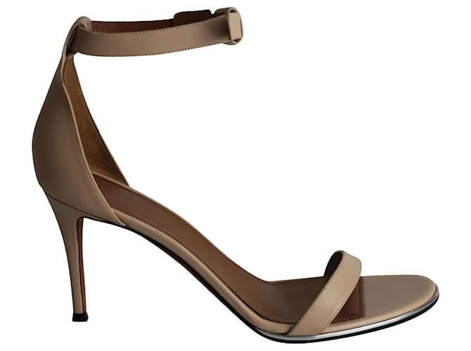 Sandálias com tira no tornozelo Givenchy em couro nude Carne  ref.1013925