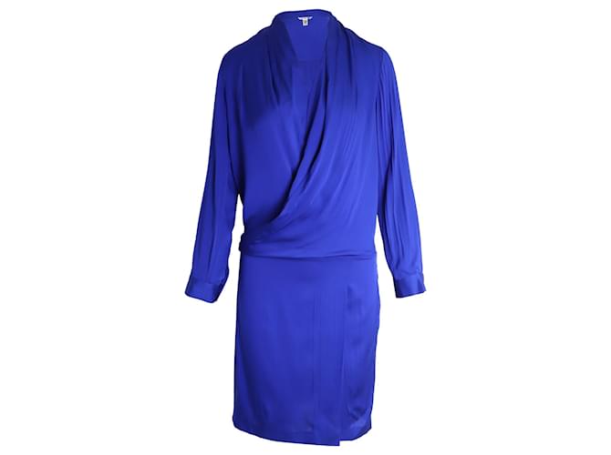 Diane Von Furstenberg Wrap Dress in Blue Silk  ref.1013948
