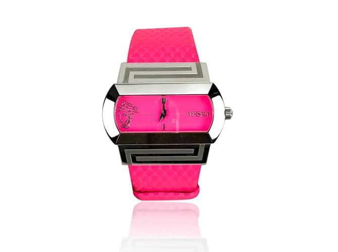 Versace Rose Fluo Fushia PSQ 99 Montre-bracelet hippodrome pour femme Acier  ref.1013968