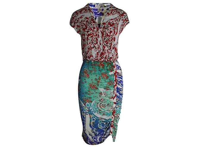 Etro Printed Ruched Dress in Multicolor Viscose Multiple colors Cellulose fibre  ref.1013973