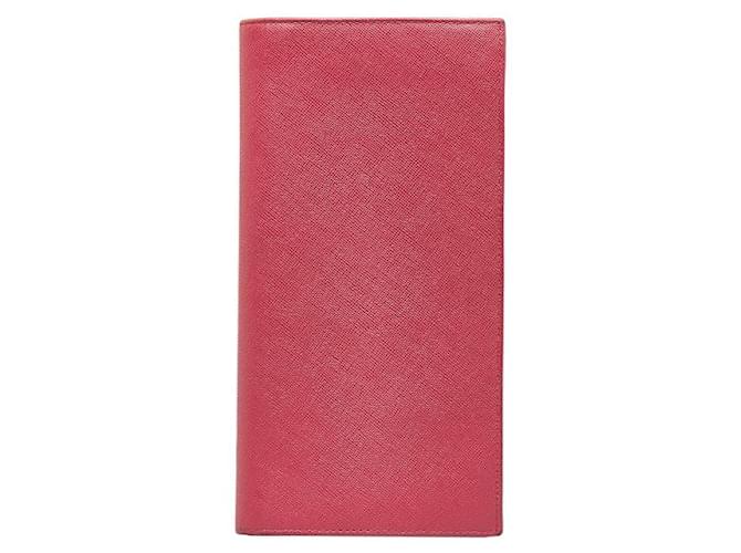 Prada Bifold-Geldbörse aus Saffiano-Leder Pink  ref.1013980
