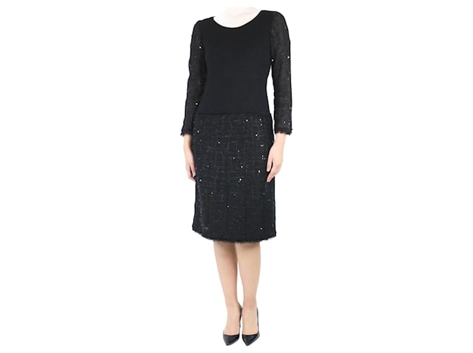 Chanel Black sparkly sequin embellished dress - size FR 38 Polyamide  ref.1014075