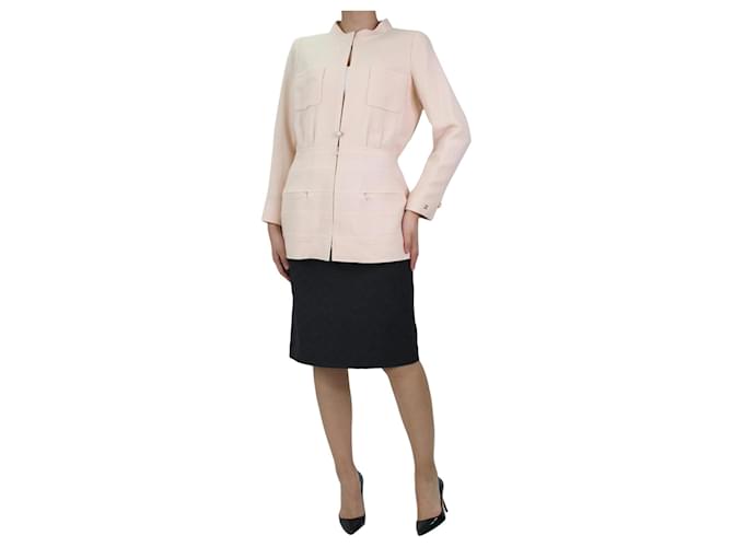 Chanel Pink textured pocket jacket - size FR 42