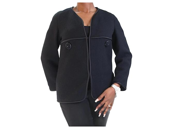 Chanel Black boucle jacket - size FR 42 Wool ref.1014099 - Joli Closet