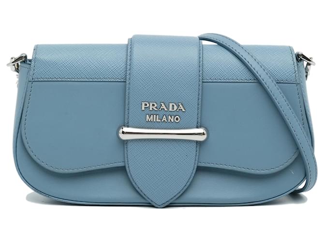 Sac à bandoulière Prada Mini Saffiano Sidonie bleu Cuir Veau façon