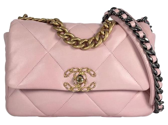 Chanel Pink Medium Lambskin 19 flap bag