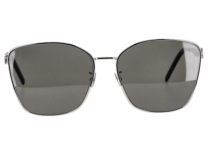 Saint Laurent SL M98 004 Square Sunglasses in Silver Metal Silvery Metallic  ref.1014402