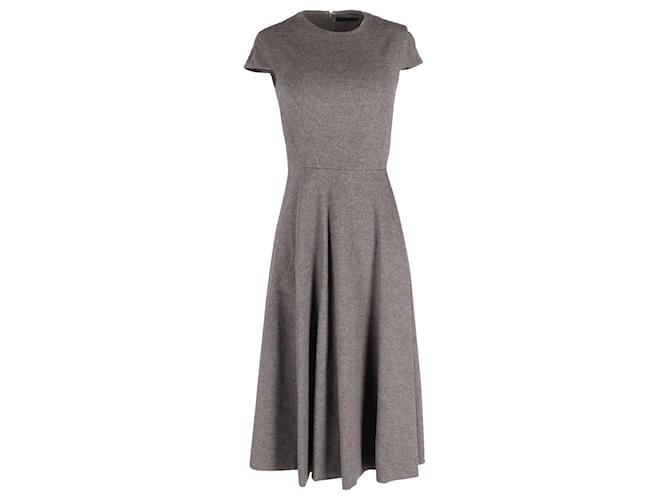 The Row Short Sleeve Midi Dress in Brown Cashmere Wool  ref.1014409