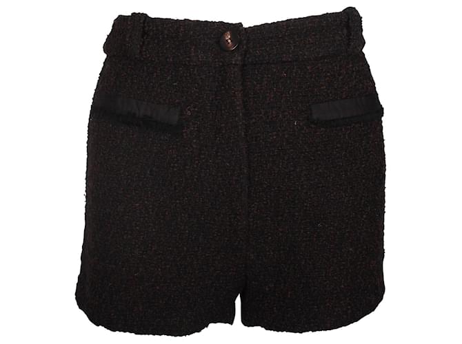 Ba&sh High-Waisted Shorts in Black Wool  ref.1014436