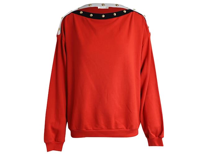 Philosophy di Lorenzo Serafini Embellished Sweatshirt in Red Cotton  ref.1014443