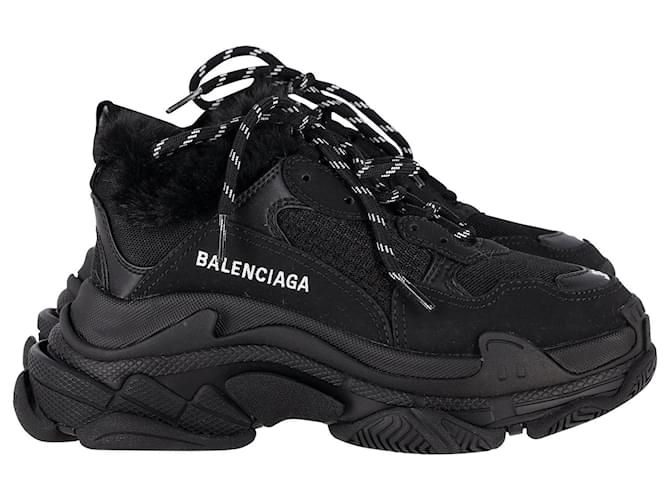 Sneakers Triple S di Balenciaga in poliestere nero  ref.1014450