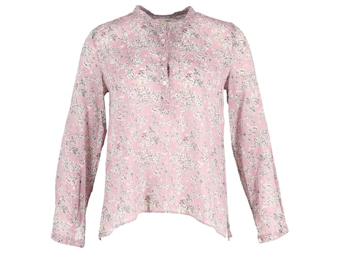 Isabel Marant Blumenbluse aus fliederfarbener Baumwolle Lila  ref.1014454