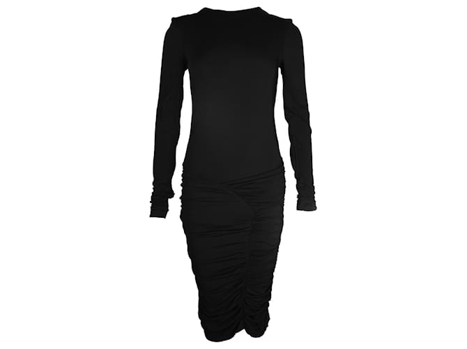 Vestido ajustado con pliegues de viscosa negra de Ba&sh Negro Fibra de celulosa  ref.1014462