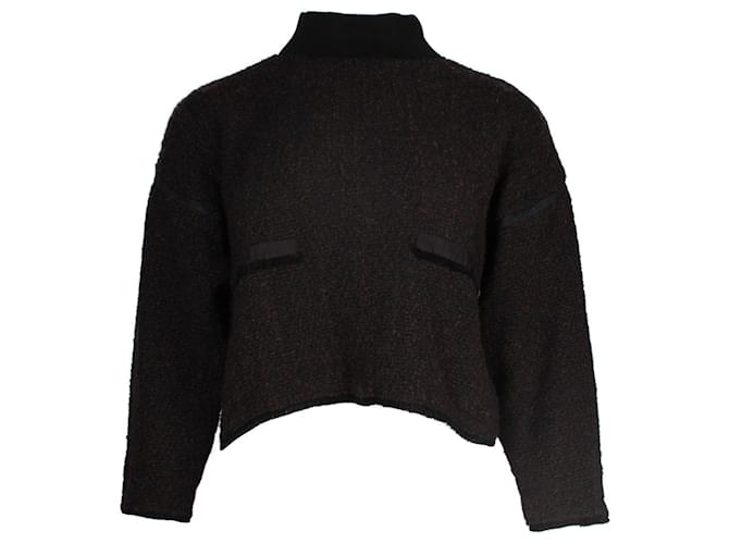 Ba&sh Cropped High-Neck Sweater in Brown Cotton  ref.1014469